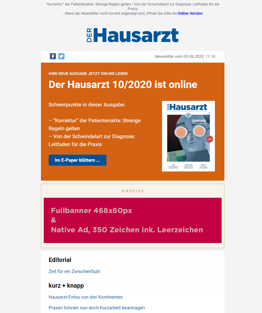 Newsletter Ausgabe